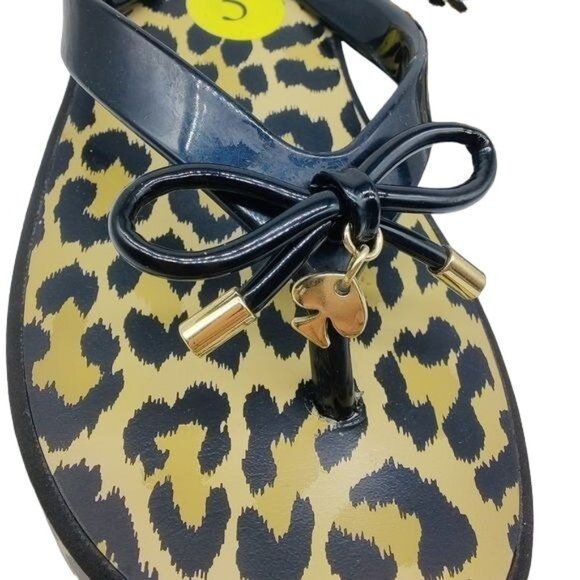 Kate Spade Thong Platform Sandals Black Tan Size 5 Rhett Flip Flops - Picture 2 of 7
